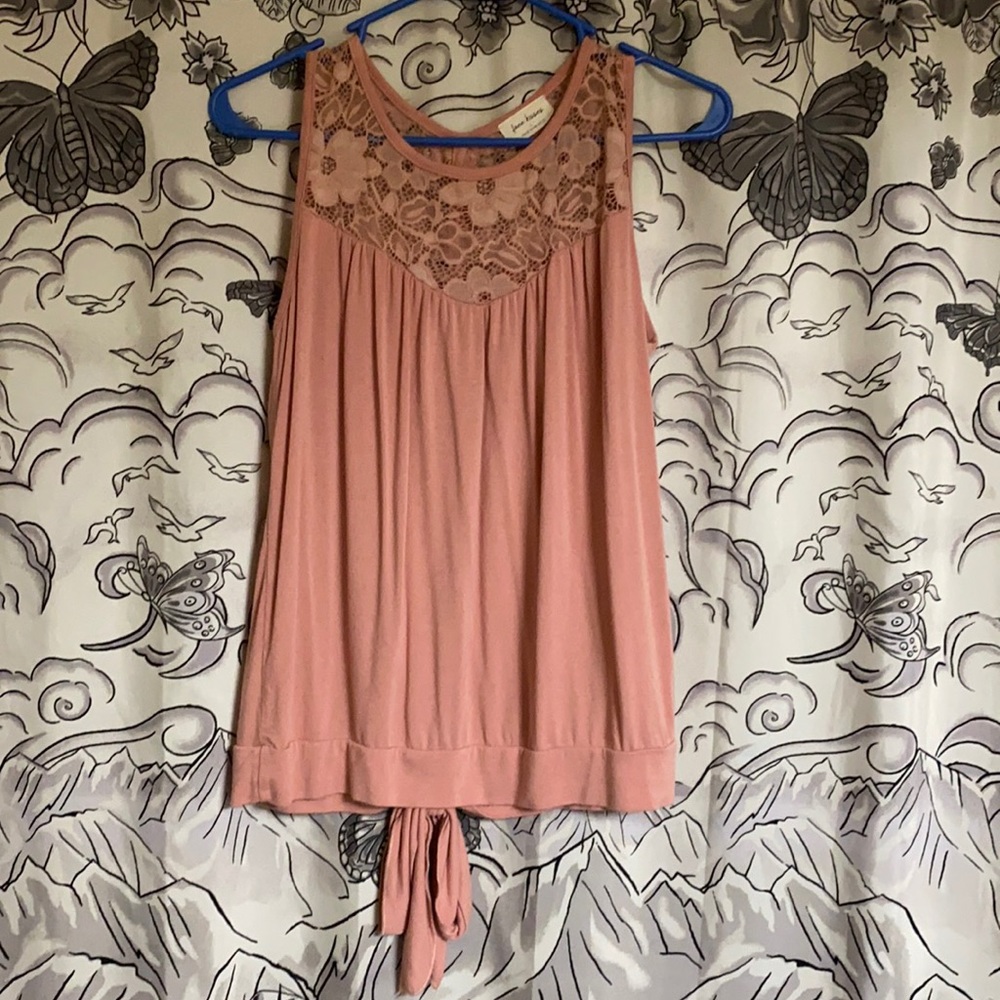 Pink lace tank